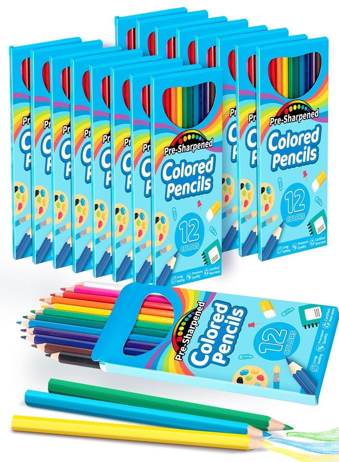 V-Opitos 168 Count Colored Pencils for Kids, 14 Pack Bulk Colored Pencils in 12 Colors, Pre-sharpened Coloring Pencils, Ideal School Supplies & Classroom Prizes, Kids Party Favor - Image 1